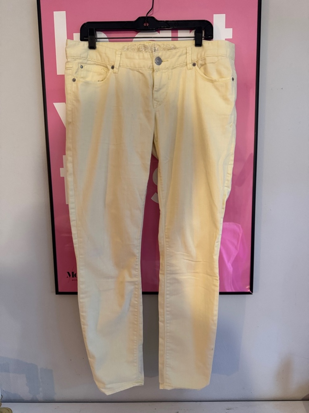 Express Cream Straight-Leg Jeans